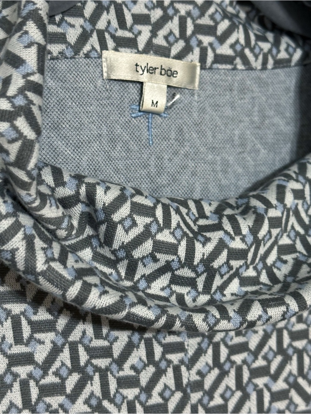 Tyler Boe Kim Cowl Neck Geo Print Knit Dress Women’s Size Medium - Picture 2 of 6